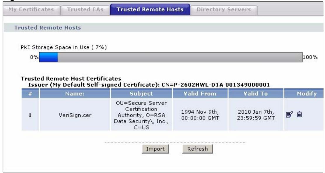 ZYXEL P-660HN - The Trusted Remote Hosts Screens - 1