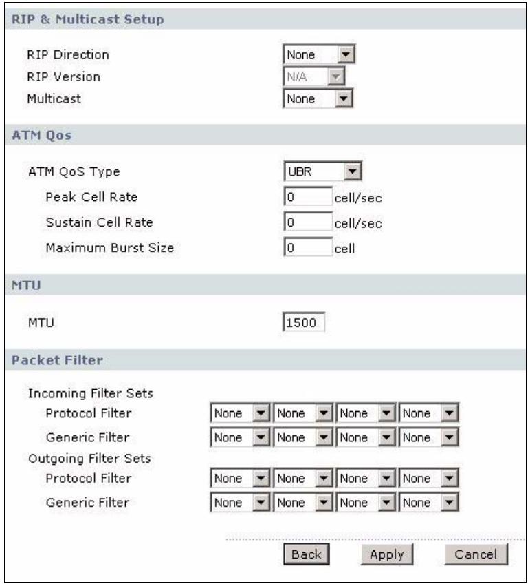 ZYXEL P-660HN - Configuring More Connections Advanced Setup - 1