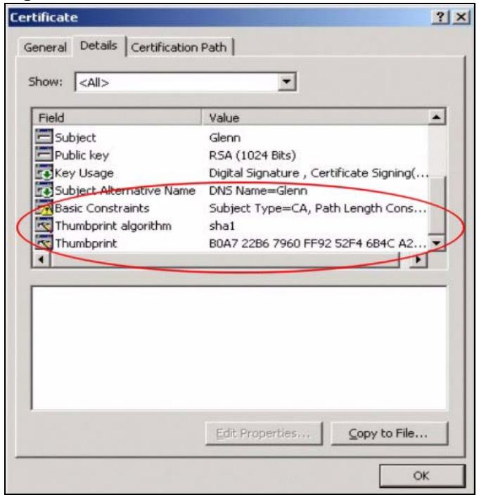 ZYXEL P-660HN - Trusted Remote Host Certificate Fingerprints - 2