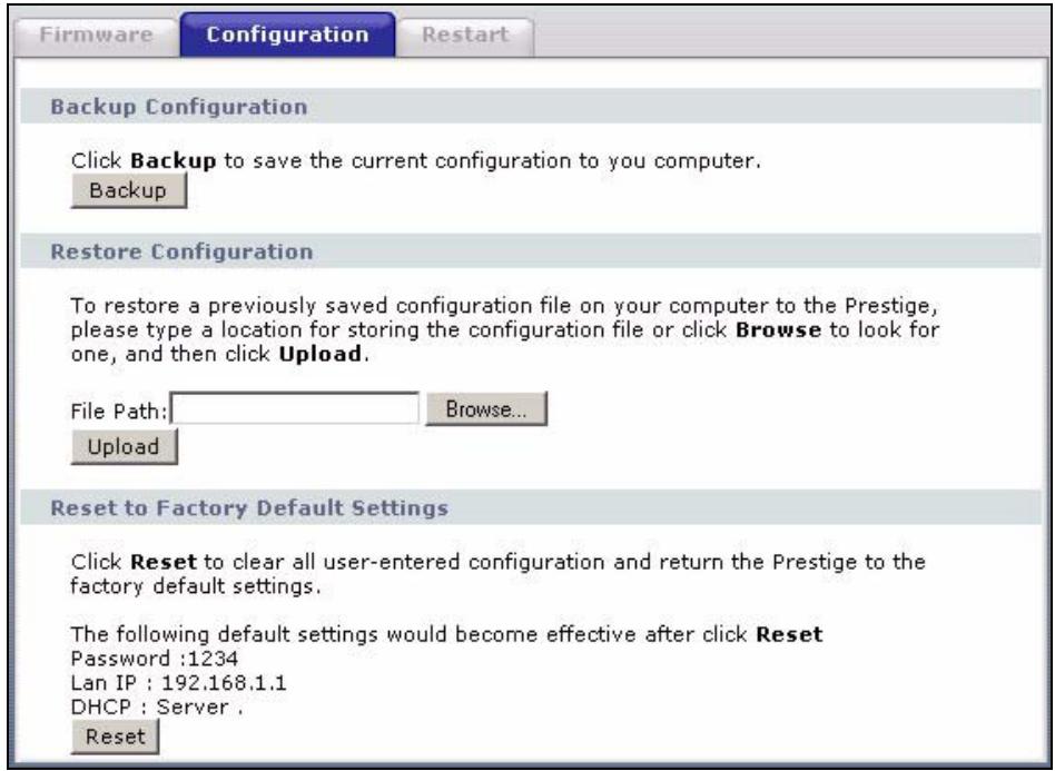 ZYXEL P-660HN - The Configuration Screen - 1