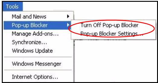 ZYXEL P-660HN - Disable Pop-up Blockers - 1