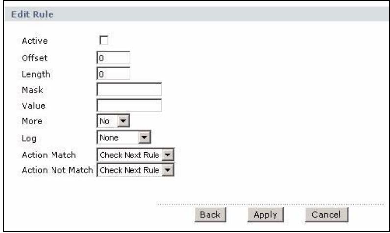 ZYXEL P-660HN - Configuring Generic Packet Rules - 1