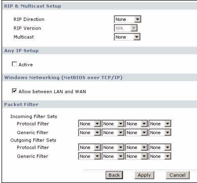 ZYXEL P-660HN - The Advanced LAN IP Setup Screen - 1