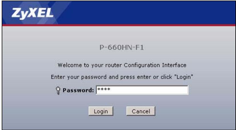 ZYXEL P-660HN - Accessing the Web Configurator - 1
