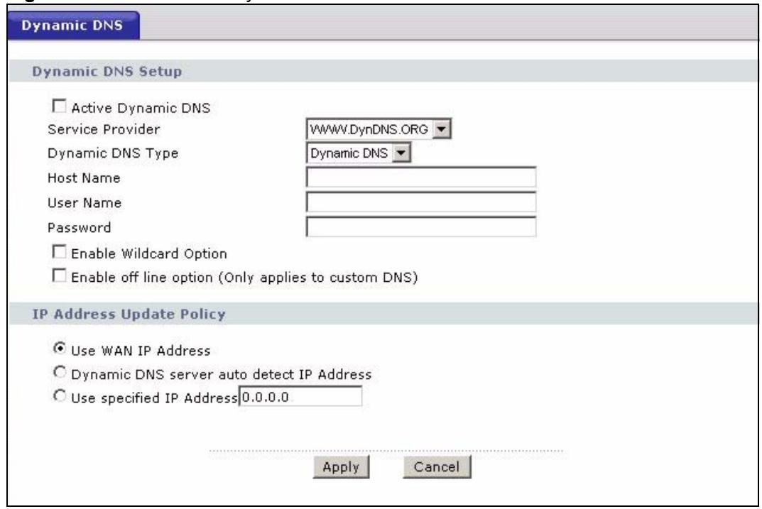 ZYXEL P-660HN - The Dynamic DNS Screen - 1