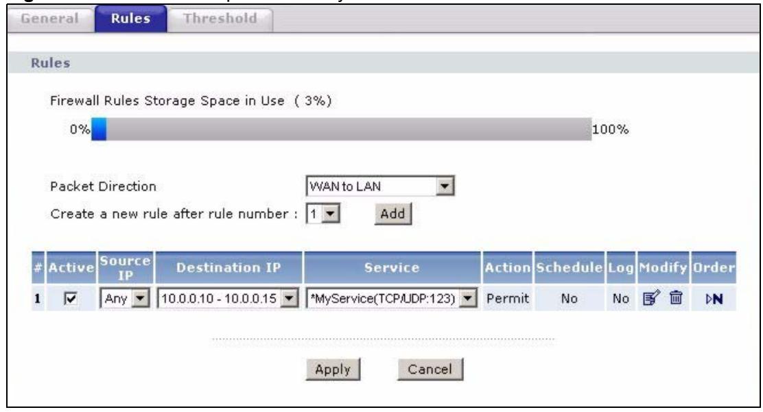 ZYXEL P-660HN - Firewall Rule Setup Example - 6