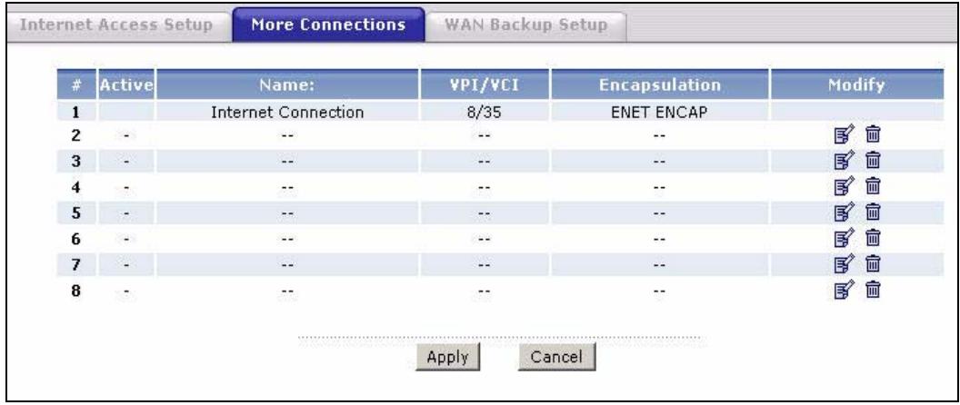 ZYXEL P-660HN - The More Connections Screen - 1