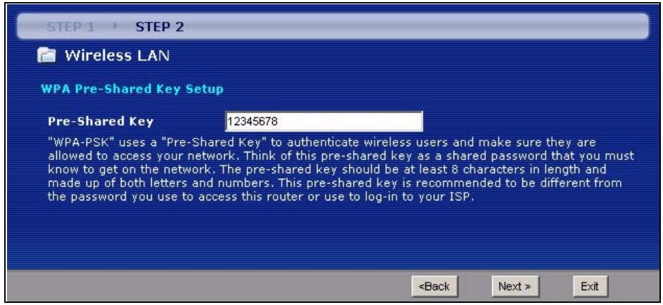ZYXEL P-660HN - Manually Assign a WPA-PSK key - 1