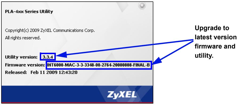 ZYXEL PLA-401 V3 - About Screen - 1