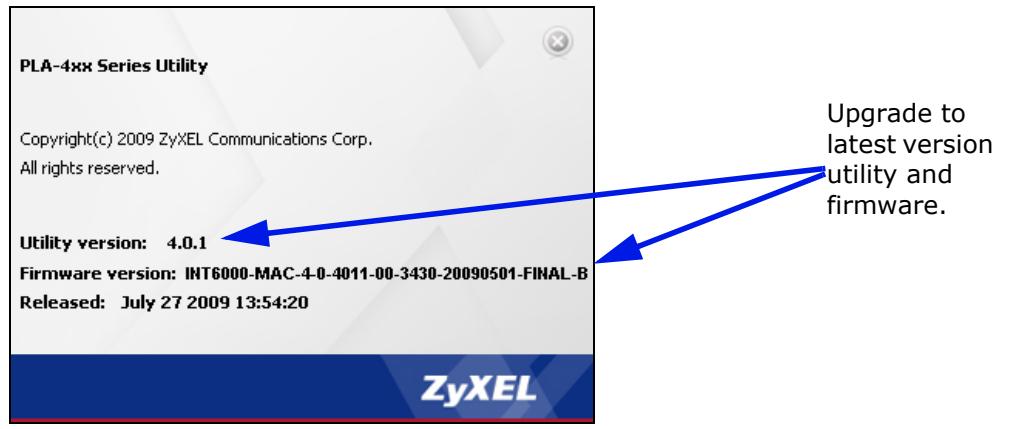 ZYXEL PLA-407 - About Screen - 1