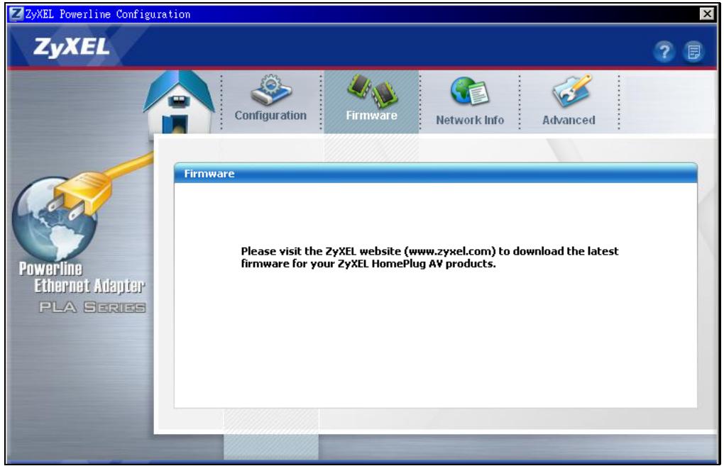 ZYXEL PLA-407 - Firmware Screen - 1