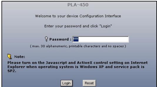 ZYXEL PLA450 - Log Into the Web Configurator - 3