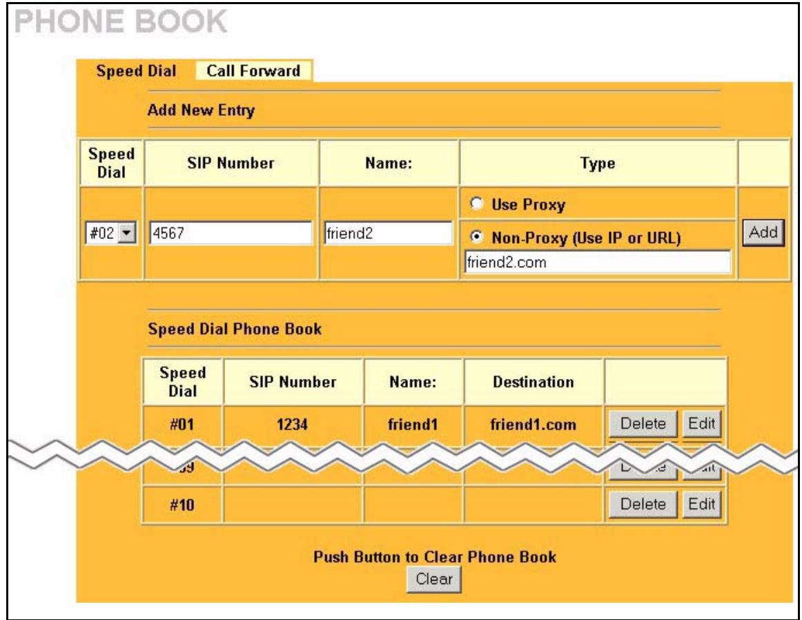 ZYXEL PRESTIGE 2002 - Speed Dial Configuration - 1