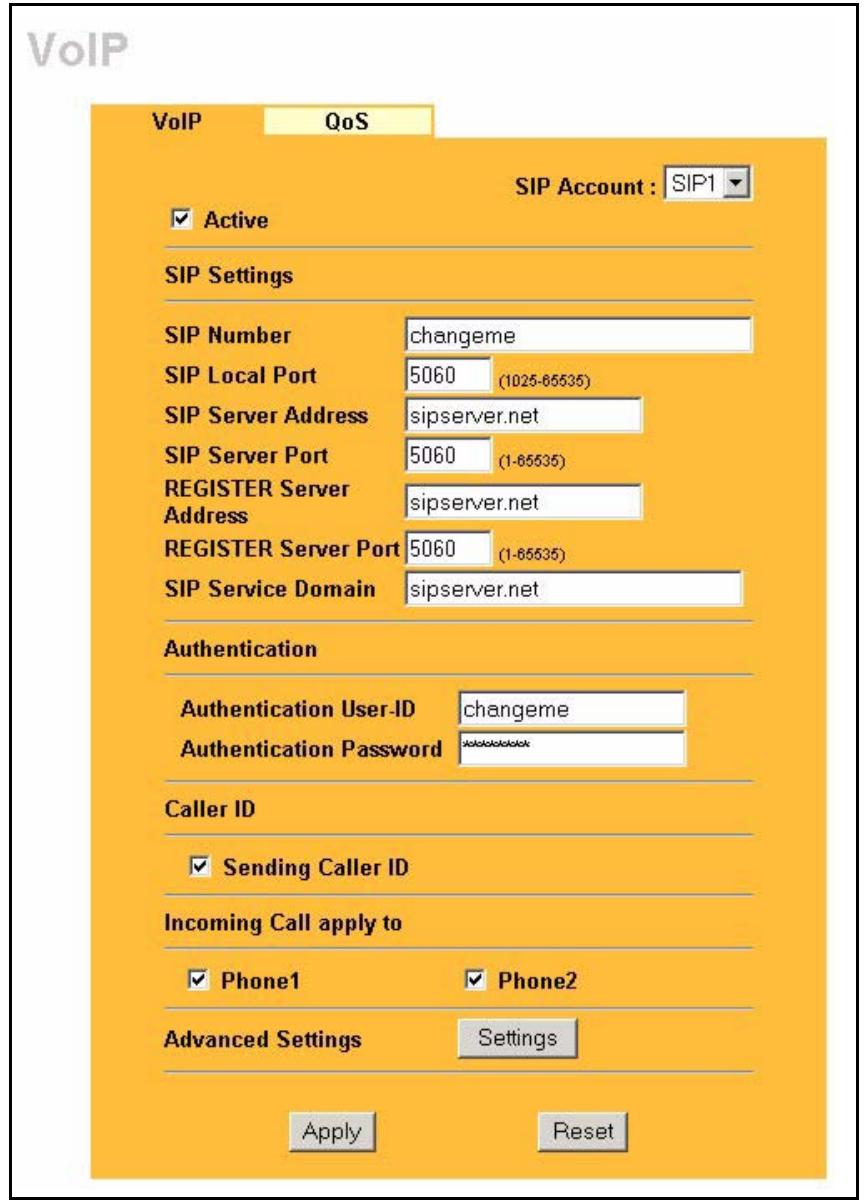 ZYXEL PRESTIGE 2002 - VoIP Configuration - 1
