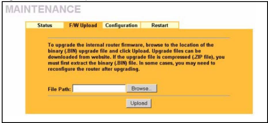 ZYXEL PRESTIGE 2002 - F/W Upload Screen - 1