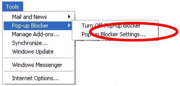 ZYXEL PRESTIGE 2602R - Disable pop-up Blockers - 1
