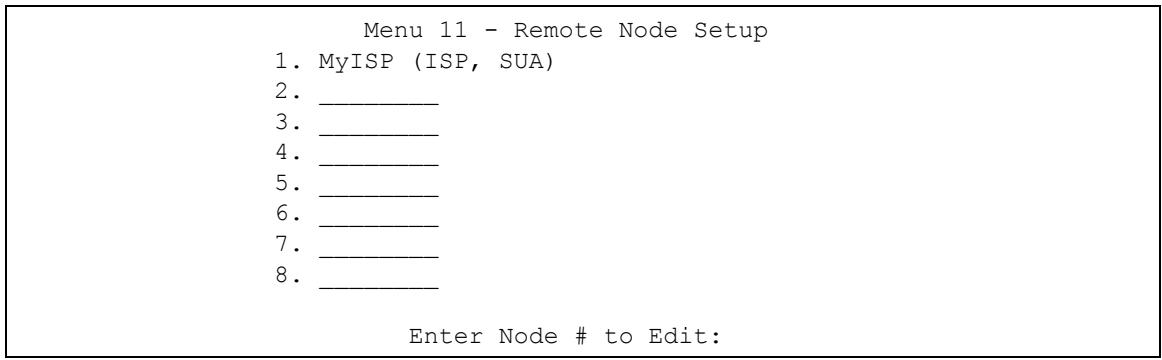 ZYXEL PRESTIGE 2602R - Remote Node Profile - 1