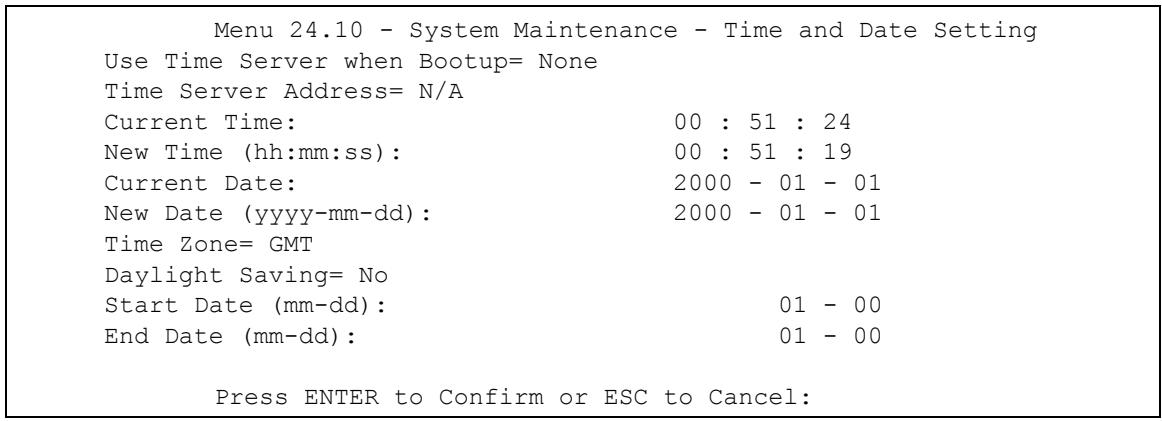 ZYXEL PRESTIGE 2602R - Time and Date Setting - 1