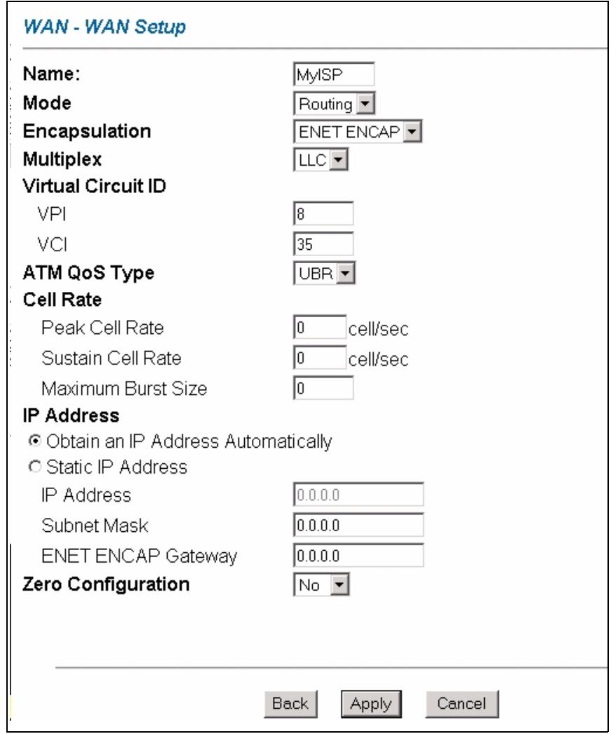 ZYXEL PRESTIGE 2602R - Configuring WAN Setup - 3