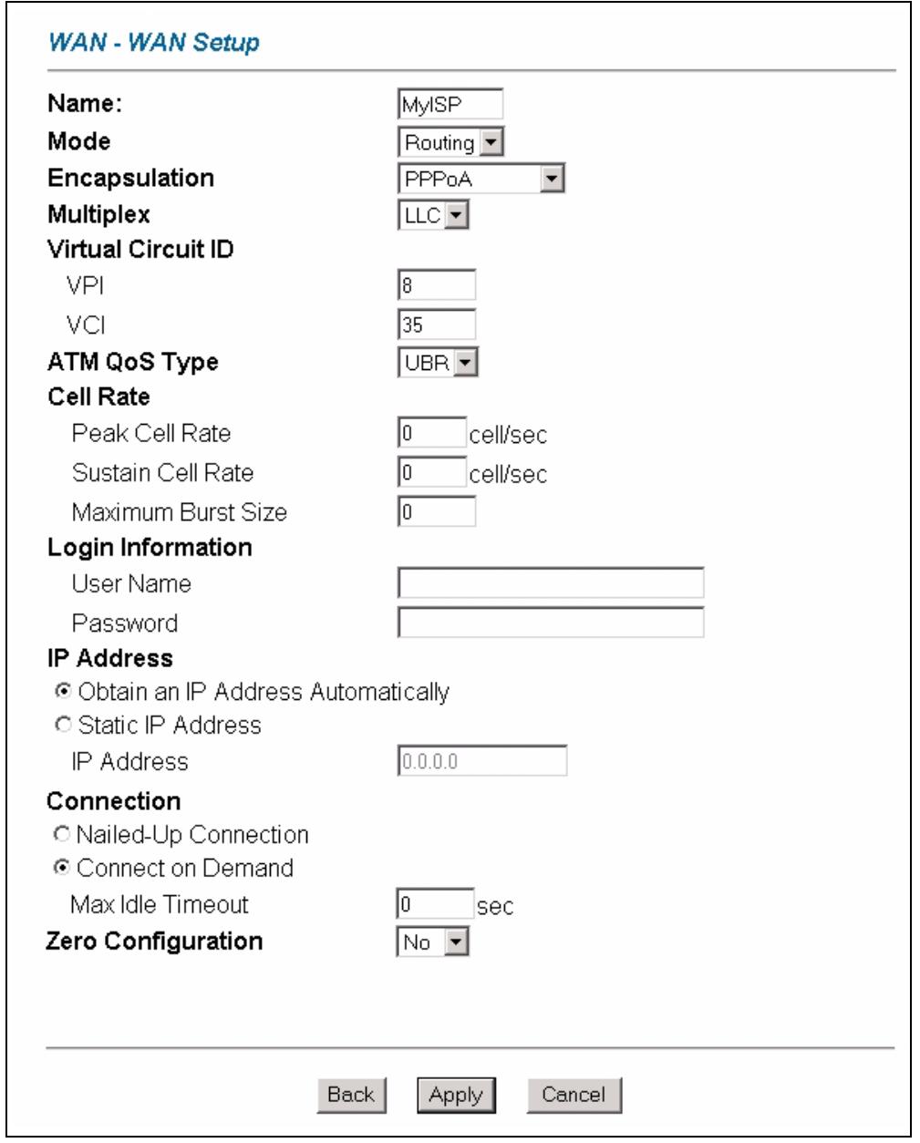 ZYXEL PRESTIGE 2602R - Configuring WAN Setup - 2