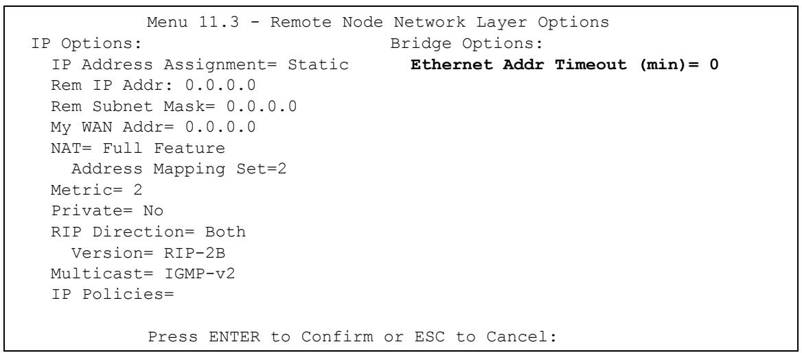 ZYXEL PRESTIGE 2602R - Remote Node Bridging Setup - 2