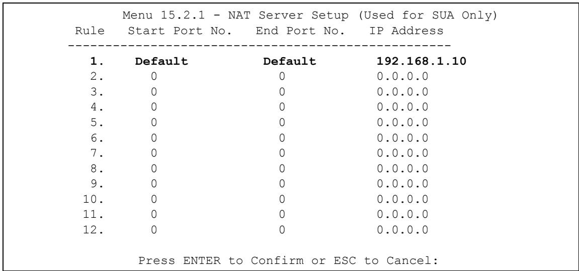 ZYXEL PRESTIGE 2602R - Example 2: Internet Access with an Inside Server - 2