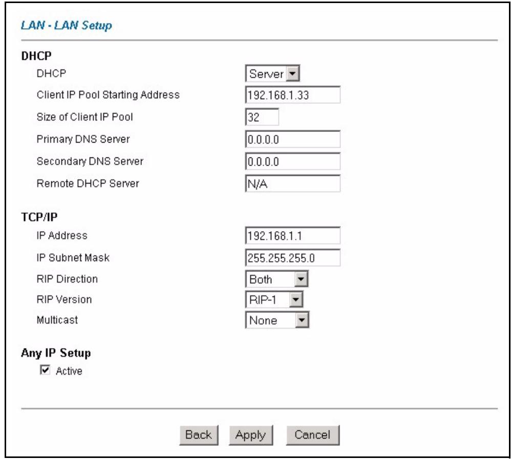 ZYXEL PRESTIGE 2602R - Configuring LAN - 1