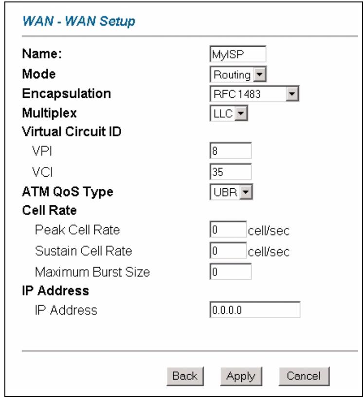 ZYXEL PRESTIGE 2602R - Configuring WAN Setup - 1