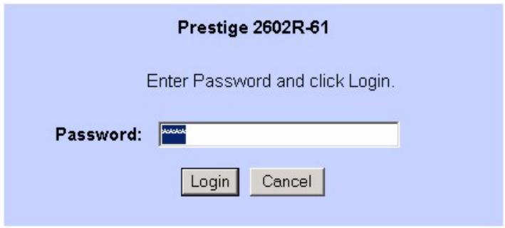 ZYXEL PRESTIGE 2602R - Accessing the Prestige Web Configurator - 1