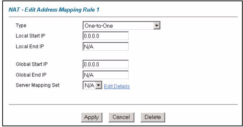 ZYXEL PRESTIGE 2602R - Editing an Address Mapping Rule - 1
