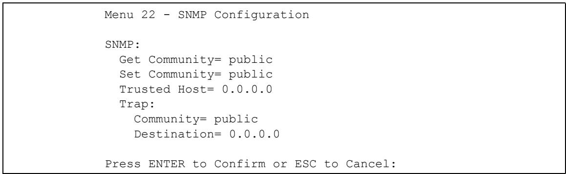ZYXEL PRESTIGE 2602R - SNMP Configuration - 1