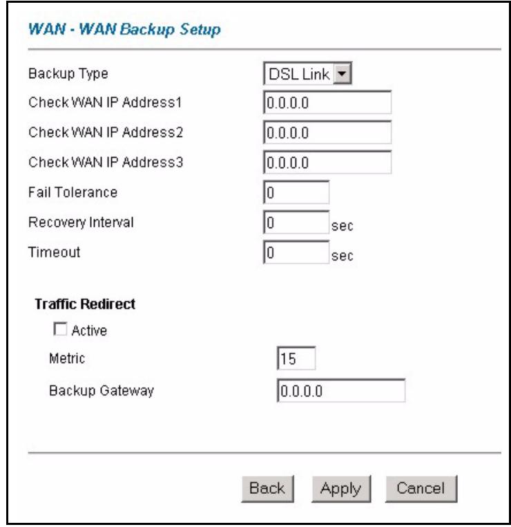 ZYXEL PRESTIGE 2602R - Configuring WAN Backup - 1