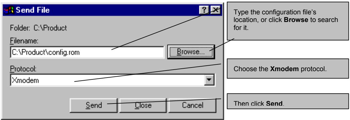 ZYXEL PRESTIGE 791R - Example Xmodem Configuration Upload Using HyperTerminal - 1