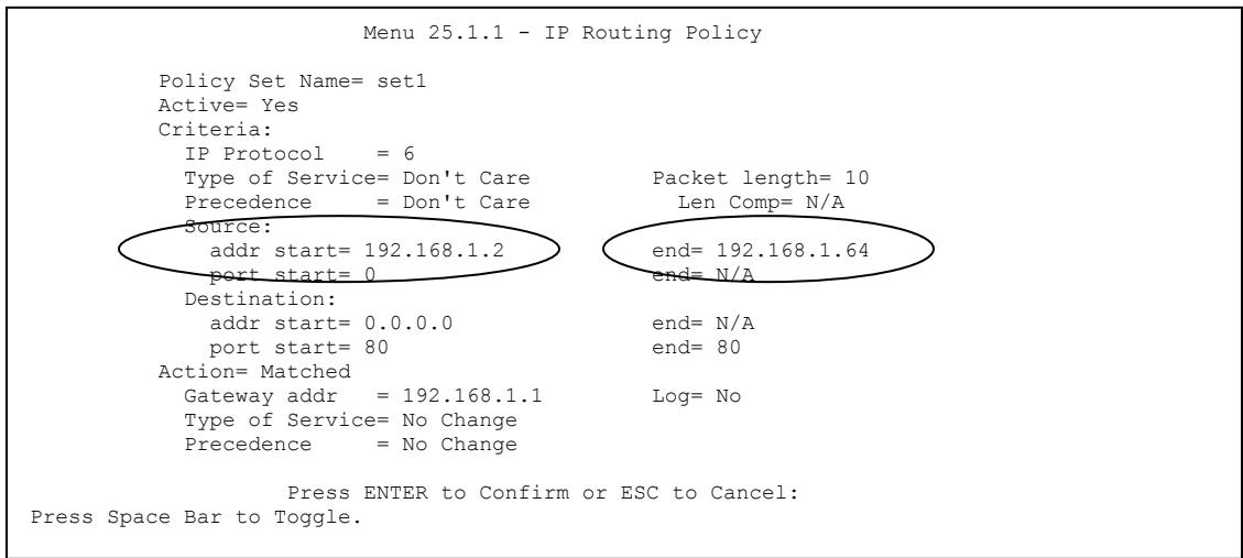 ZYXEL PRESTIGE 791R - IP Policy Routing Example - 3