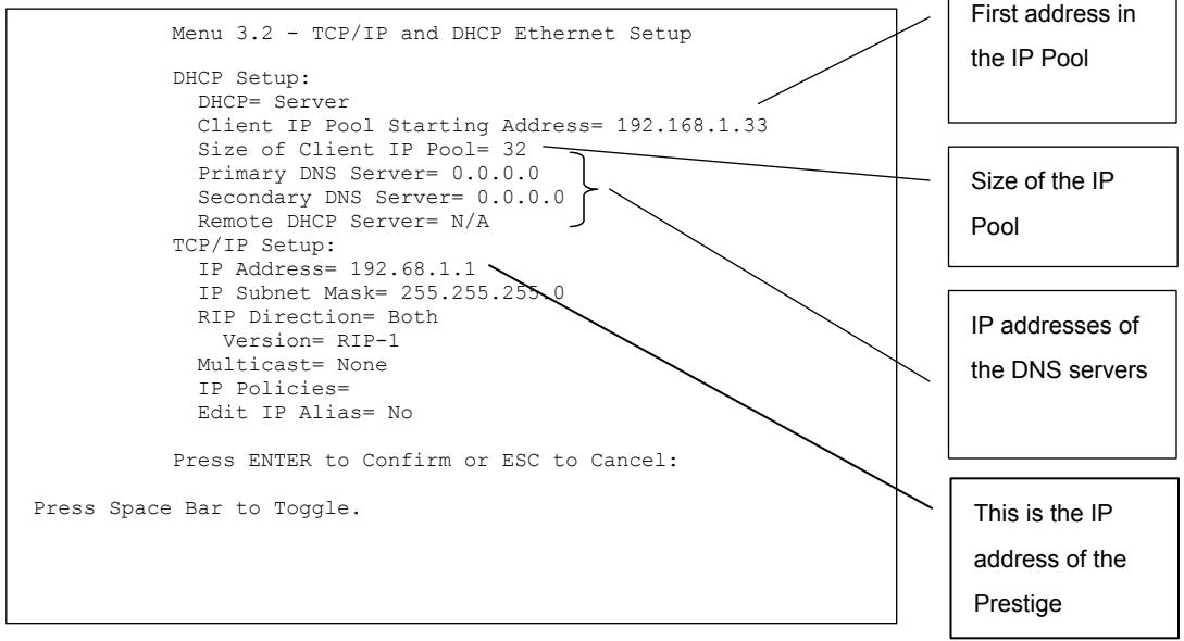 ZYXEL PRESTIGE 791R - TCP/IP Ethernet Setup and DHCP - 1
