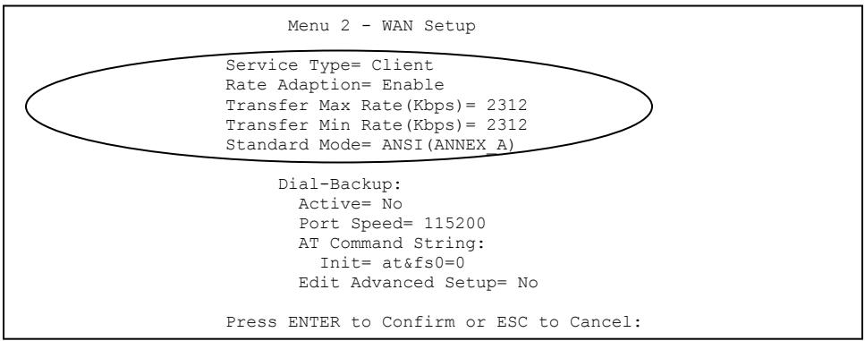 ZYXEL PRESTIGE 791R - WAN Setup Screen - 1