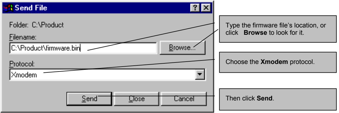 ZYXEL PRESTIGE 791R - Example Xmodem Firmware Upload Using HyperTerminal - 1
