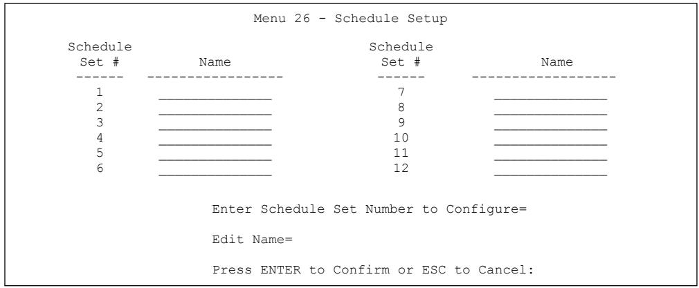 ZYXEL PRESTIGE 791R - Schedule Setup - 1