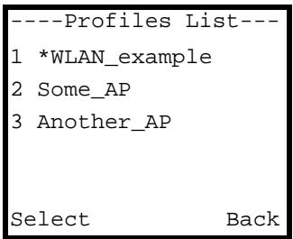 ZYXEL V-630 - WLAN Profiles List - 1