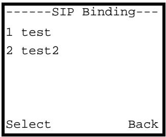 ZYXEL V-630 - Selecting the SIP Account - 1