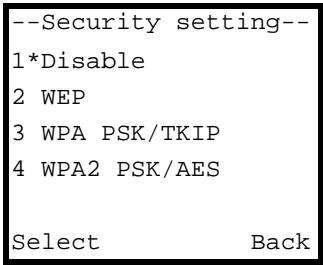 ZYXEL V-630 - Setting the Wireless Security Type - 1