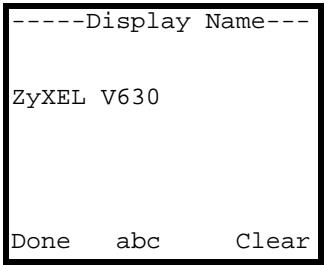 ZYXEL V-630 - SIP Display Name - 1