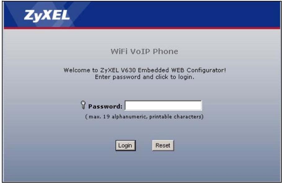 ZYXEL V-630 - Accessing the Web Configurator - 2