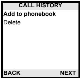 ZYXEL V250 - Call History Menu - 3