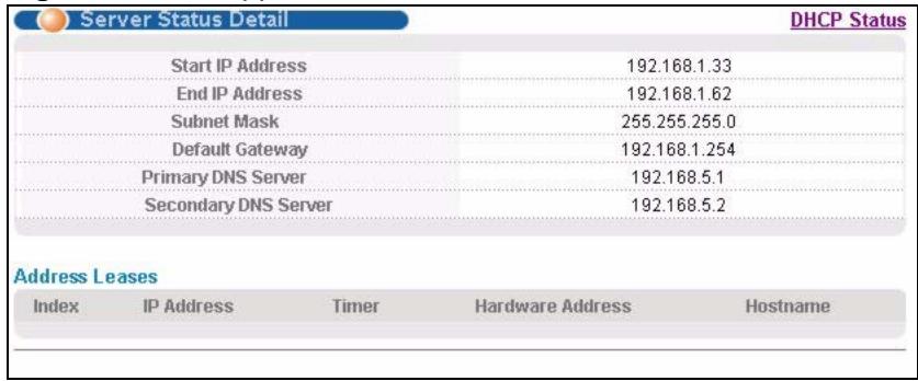 ZYXEL XGS-4528F - DHCP Server Status Detail - 1