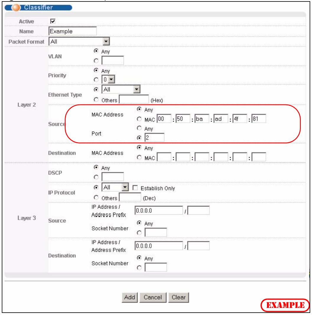 ZYXEL XGS-4528F - Classifier Example - 1