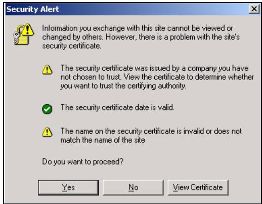 ZYXEL XGS-4528F - Internet Explorer Warning Messages - 1