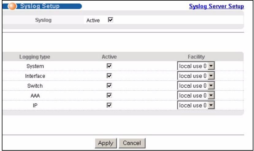 ZYXEL XGS-4528F - Syslog Setup - 1