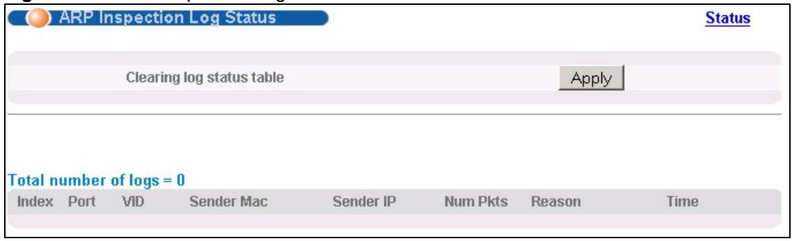 ZYXEL XGS-4528F - ARP Inspection Log Status - 1