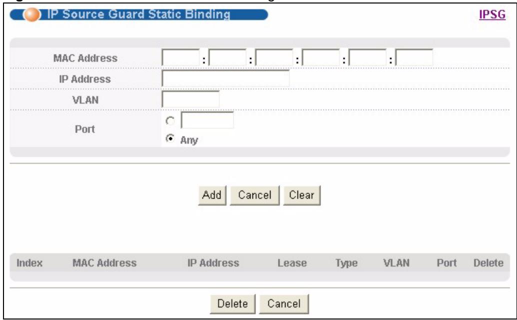 ZYXEL XGS-4528F - IP Source Guard Static Binding - 1